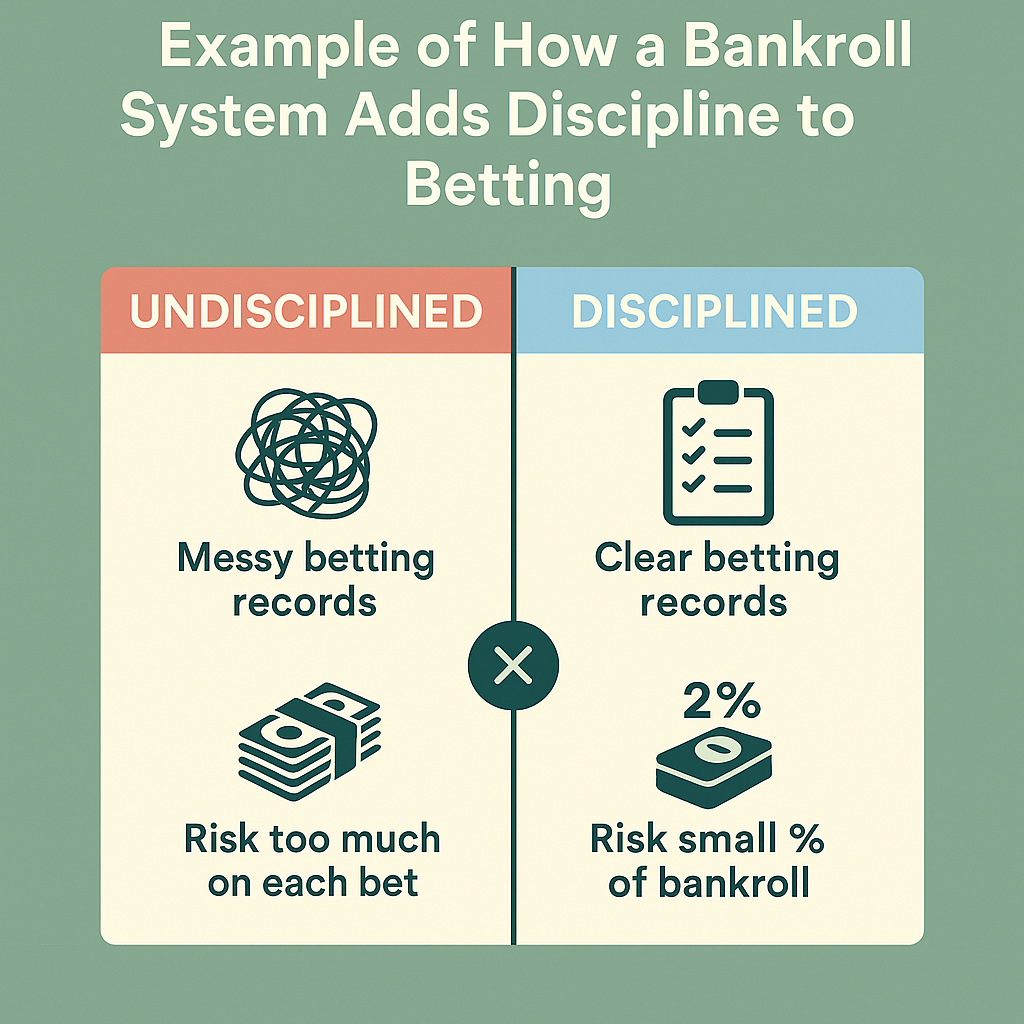 Example of how a bankroll system adds discipline to betting records